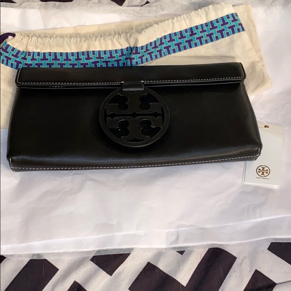 NWT☀️NEW☀️Tory Burch Black Miller Clutch - Picture 6 of 8